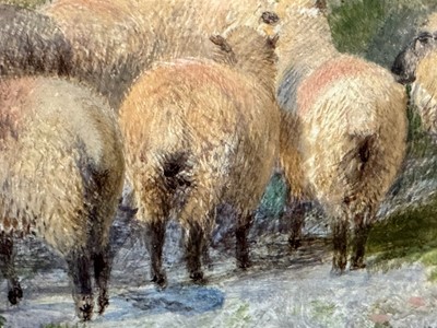 Lot 554 - George Shalders, Shepherds with flock
