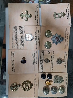 Lot 144 - Approx. sixty-five mainly WW2 military cap badges, and other items.