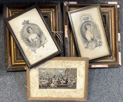 Lot 360 - Box containing various frames, some with 19th century prints, photographs. etc