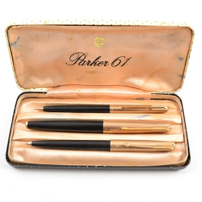 Lot 429 - Parker - a cased set of three, Model 61.