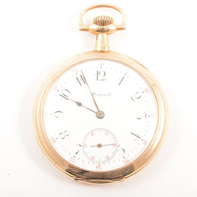 Lot 307 - E Howard Watch Co, Boston - A yellow metal open face pocket watch.