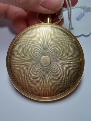 Lot 313 - A French quarter hour repeating open face pocket watch.
