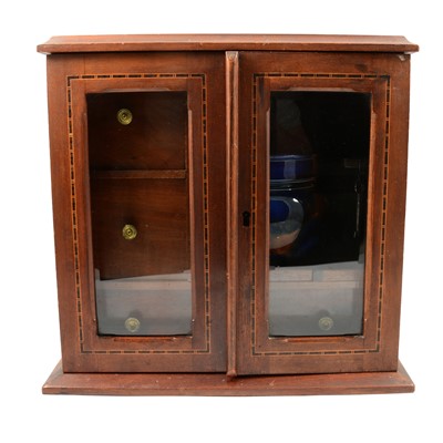 Lot 324 - Edwardian mahogany and inlaid smoker's cabinet