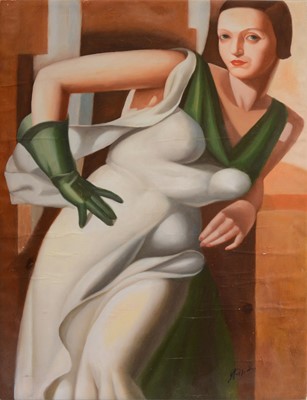 Lot 354 - After Tamara de Lempicka two female studies, unframed