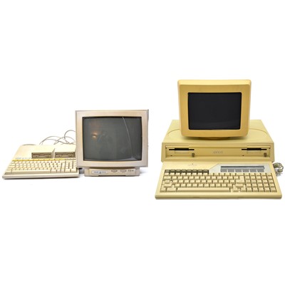 Lot 276 - Two vintage computers, including Apricot and Olivetti PC1.