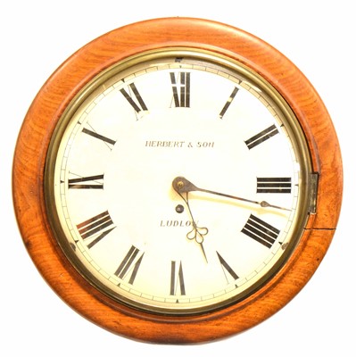 Lot 773 - Victorian mahogany dial clock