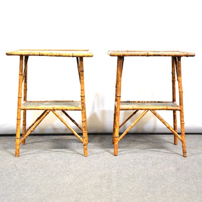 Lot 715 - Pair of bamboo and lacquered tables