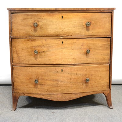 Lot 476 - George III mahogany bowfront chest of drawers