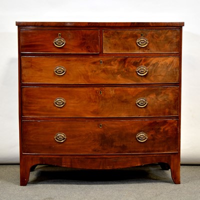 Lot 530 - Late Georgian mahogany bowfront chest of drawers