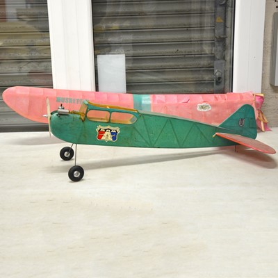 Lot 502 - Green 'Musketeer' model aircraft with Kingcat engine