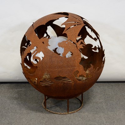 Lot 504 - Metal sphere fire pit