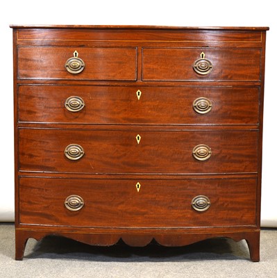 Lot 735 - George III mahogany bowfront chest of drawers