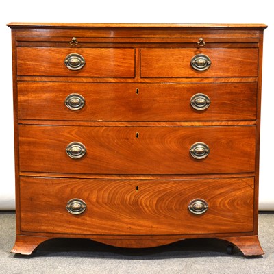 Lot 345 - George III mahogany bow front bachelor’s chest of drawers