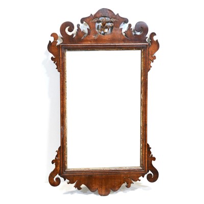 Lot 681 - Chippendale style stained mahogany pier glass