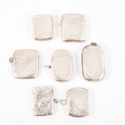 Lot 272 - Seven silver vesta cases