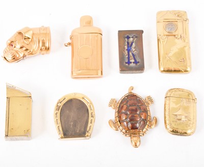 Lot 175 - Eight brass vesta cases