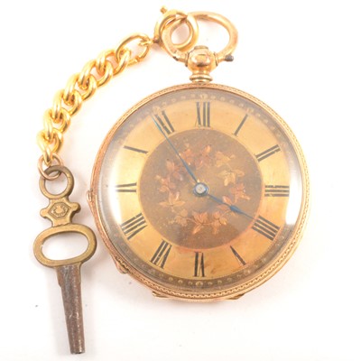 Lot 314B - A yellow metal fob watch.