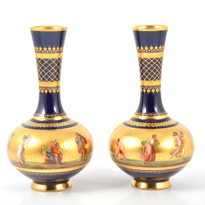 Lot 142 - Pair of Vienna porcelain vases