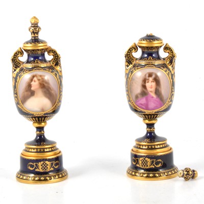 Lot 138 - Pair of Vienna porcelain vases