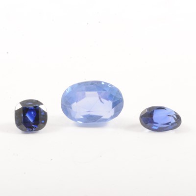 Lot 89A - Three sapphire loose stones.