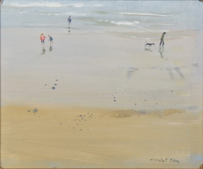 Lot 321 - Robert King, Figures on a Norfolk Beach