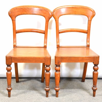 Lot 441 - Pair of Victorian oak hall chairs