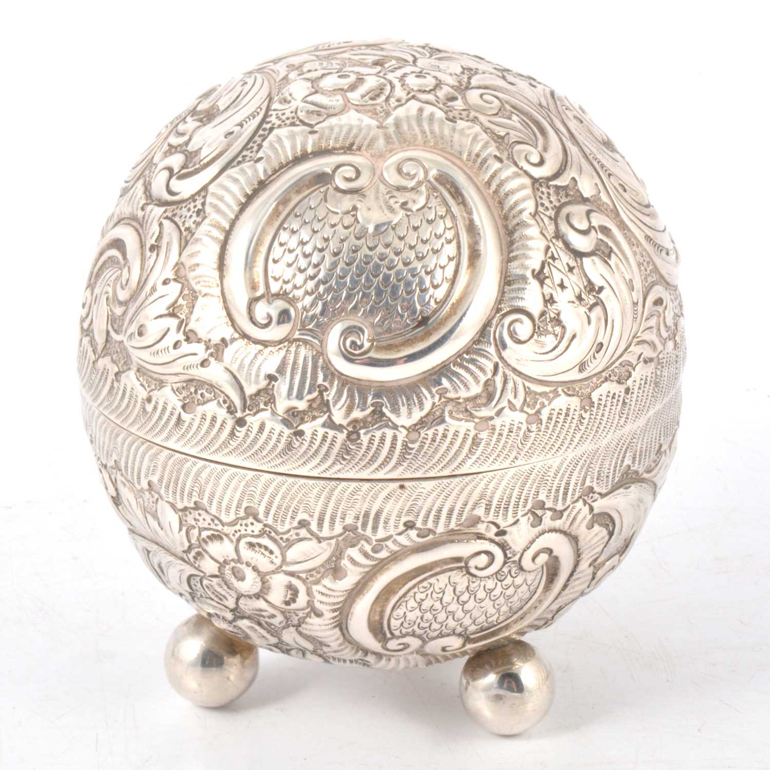 Lot 285 - Victorian silver string box,