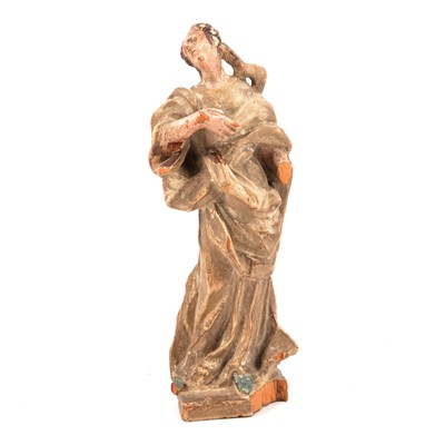 Lot 128 - Carved wood and painted figure