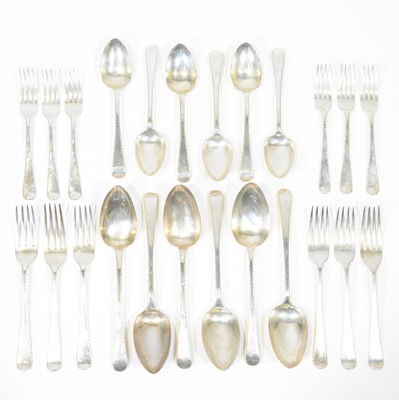 Lot 254 - Part canteen of matched silver cutlery