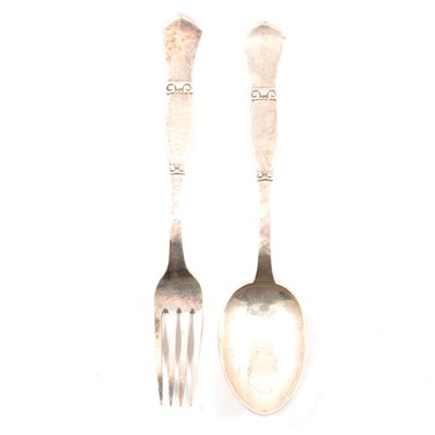 Lot 237 - Danish silver fork and spoon