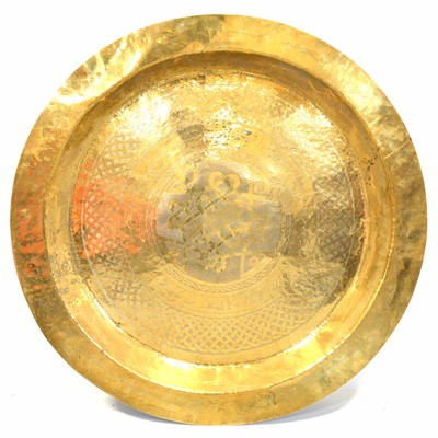 Lot 403 - Large Indian brass table top