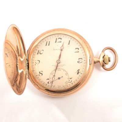 Lot 312A - A Movado yellow metal full hunter pocket watch.