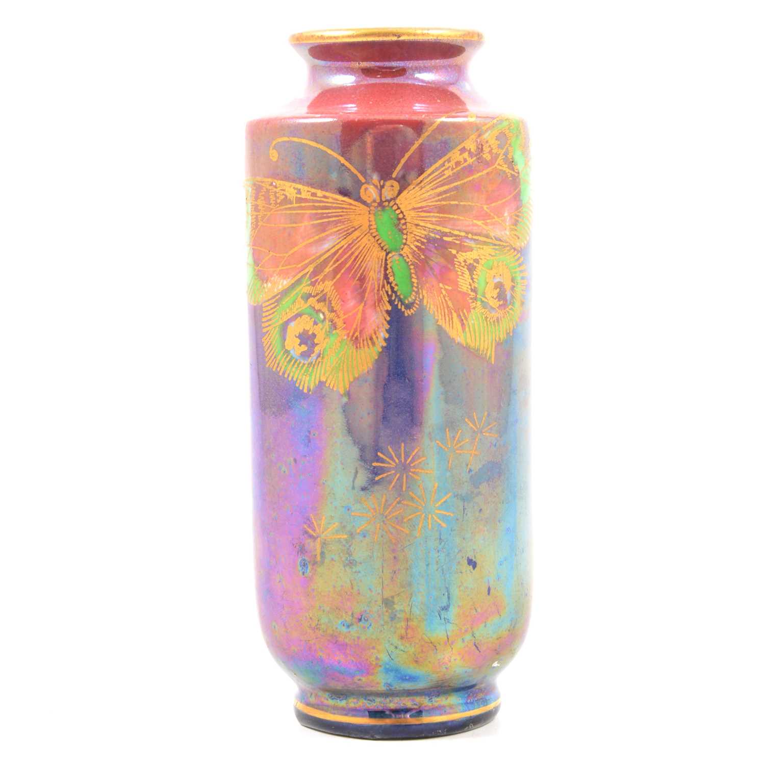 Lot 39 - Walter Slater for Shelley, a butterfly lustre vase