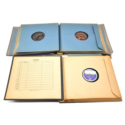 Lot 288 - Two folders of 78 records, one record that appears to be signed by Louis Armstrong.