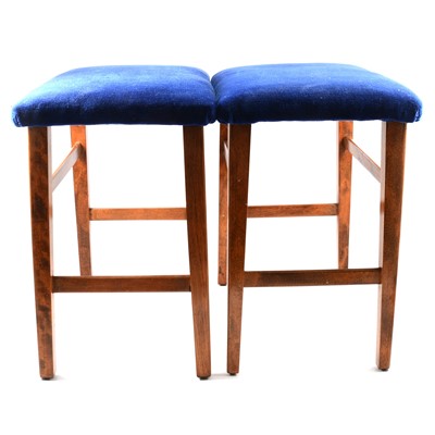 Lot 49 - Pair of George V 1910 Coronation stools, for use by Sir James and Lady Porter