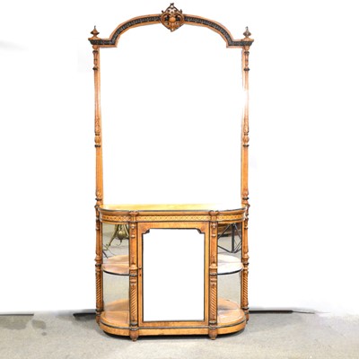 Lot 371 - Victorian birds eye maple and ebonised mirror-back chiffonier