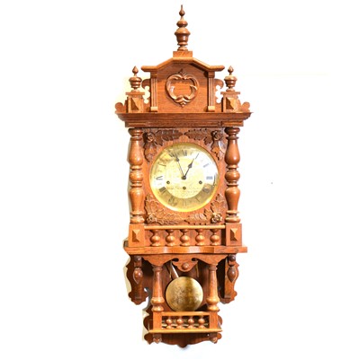 Lot 467 - Dutch oak wall clock