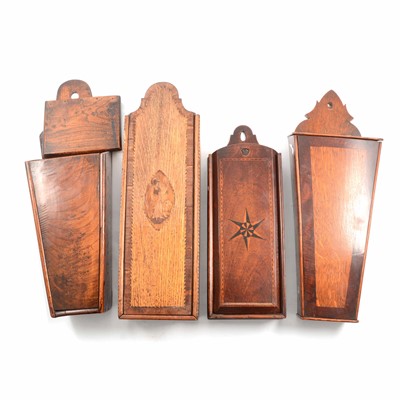 Lot 317 - Four Georgian candle boxes