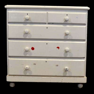 Lot 726 - White painted pine chest of drawers