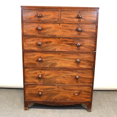 Lot 366 - George III mahogany tallboy chest of drawers