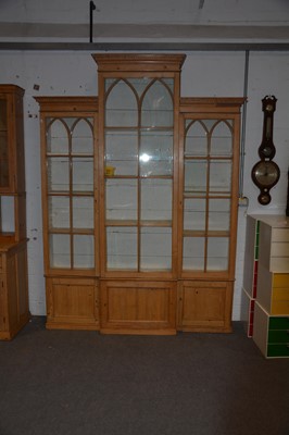 Lot 755 - Pine breakfront bookcase