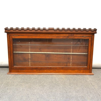 Lot 374 - Victorian oak display cabinet, wall mounted