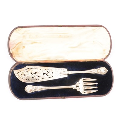 Lot 432 - Pair of Victorian silver fish servers