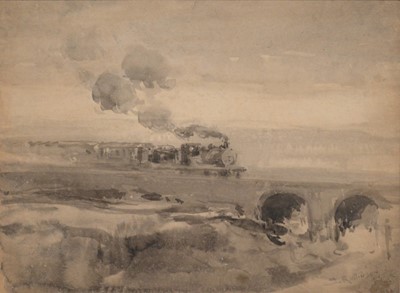 Lot 284 - Sunderland Rollinson, three watercolours / Sunderland Rollinson, Steam train