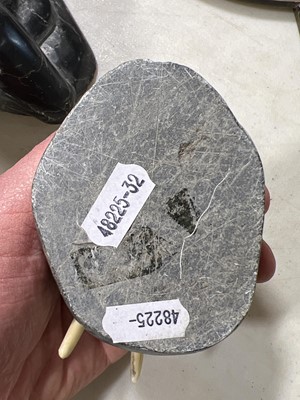 Lot 93 - Two inuit carved green stone models