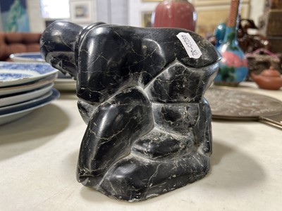 Lot 93 - Two inuit carved green stone models
