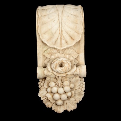 Lot 422 - Carved white marble corbel