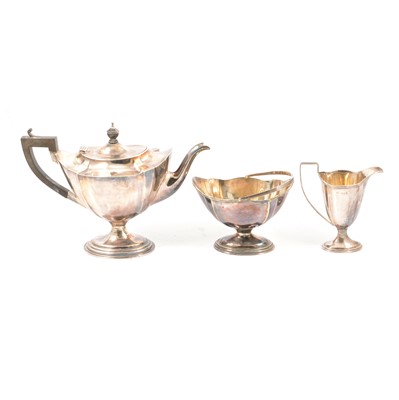 Lot 403 - Silver three piece teaset