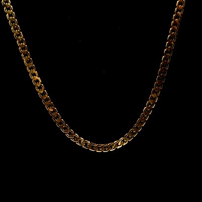 Lot 111 - A 9 carat yellow gold chain necklace.