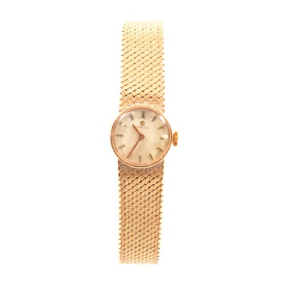 Lot 204 - Omega - a lady's 9 carat yellow gold bracelet watch.